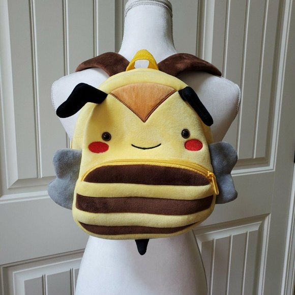 KAKOO Backpack Bee Yellow Children Plush Bag 11"l - Picture 1 of 11